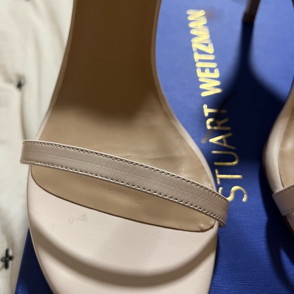 New Stuart Weitzman New Kassidy Heeled Sandal Color:Seashell 8.5 B Medium Width - Picture 8 of 17